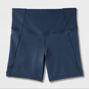 Women's Effortless Support Bike Shorts 6" - All In Motion™ Navy Blue - L - NEW